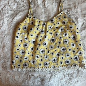 Yellow floral tank top